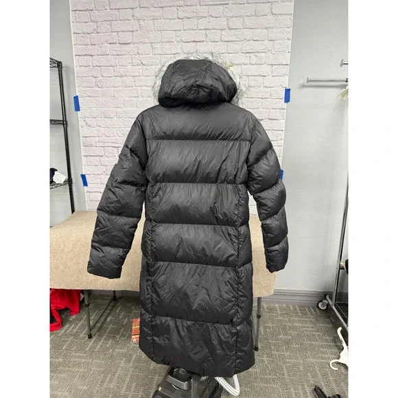 VTG Southpole Women's Black Puffer Coat Full Length Faux Fur Hooded Jacket XXL